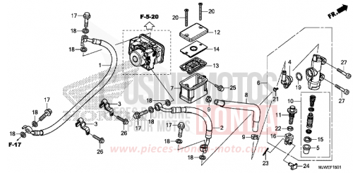 REAR BRAKE MASTER CYLINDER (CBR500RA) CBR500RAH de 2017